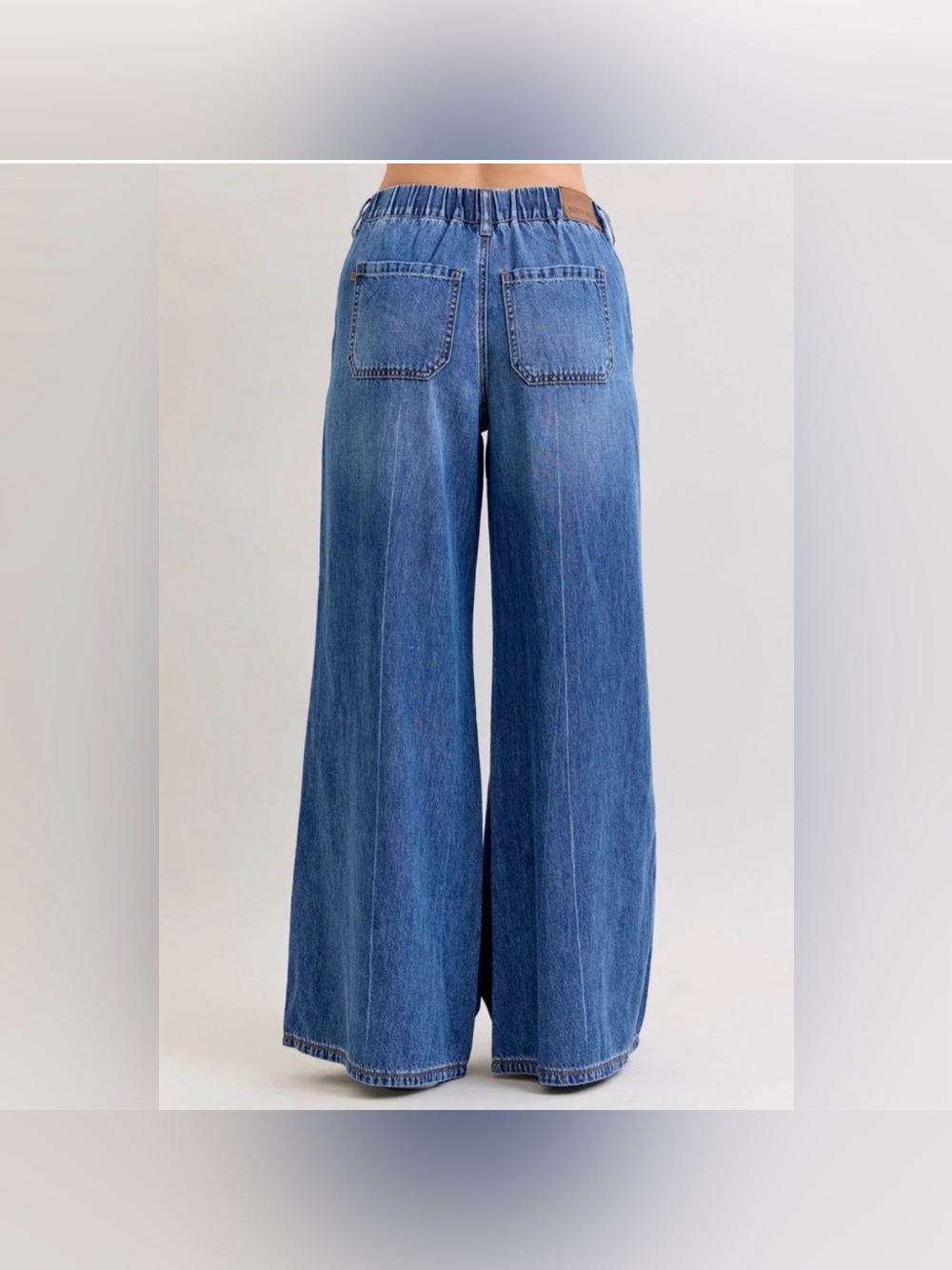 NWT Judy Blue High Waist Featherweight Drawstring Palazzo Pants Jeans 7 / 28 - Picture 3 of 9